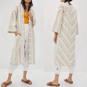 NWT ANTHROPOLOGIE Cream Jacket Robe Size M